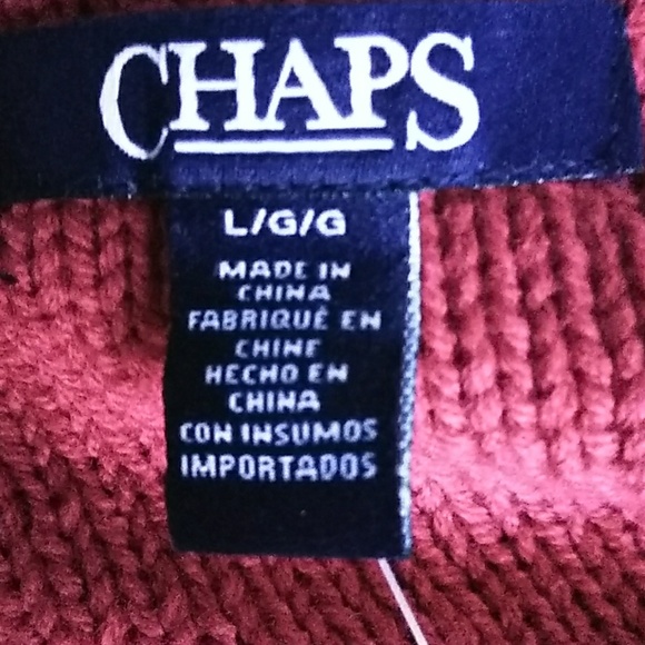 New with tags Chaps deep red sweater - Picture 5 of 7